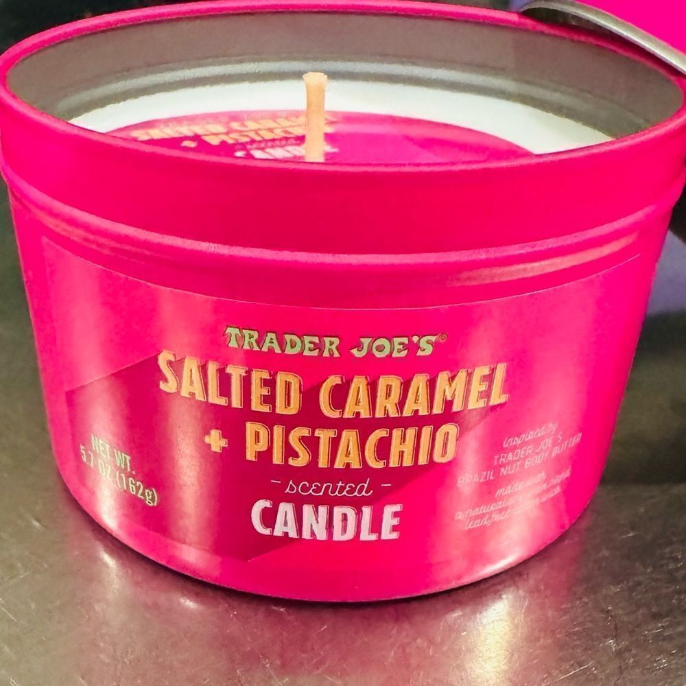 Trader Joe's Salted Caramel + Pistachio Scented Candle 5.7 oz